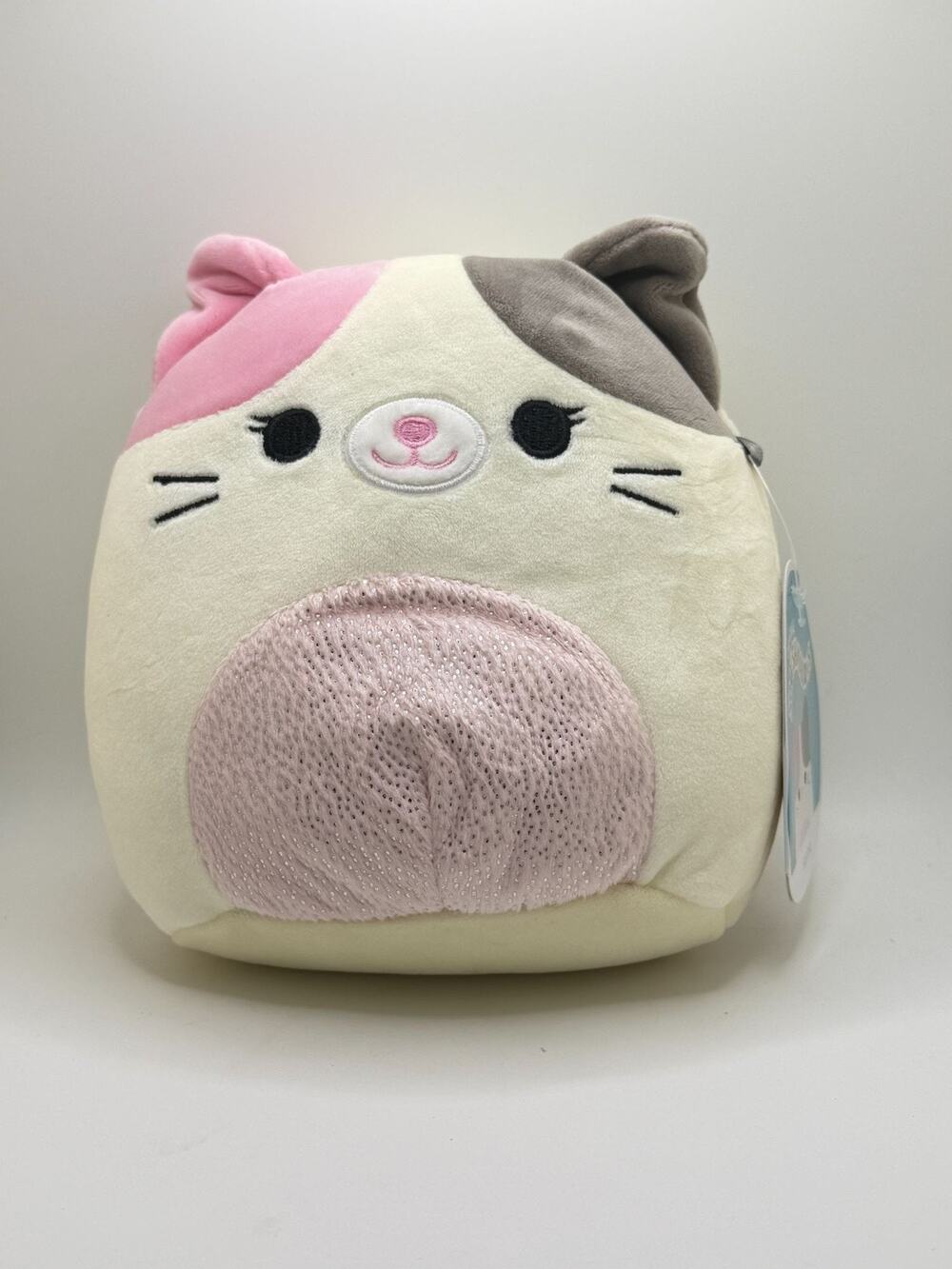 Squishmallow Karina NWT! 7in Pink & Gray Cat Face Plush Toy Soft Cuddly Collecti